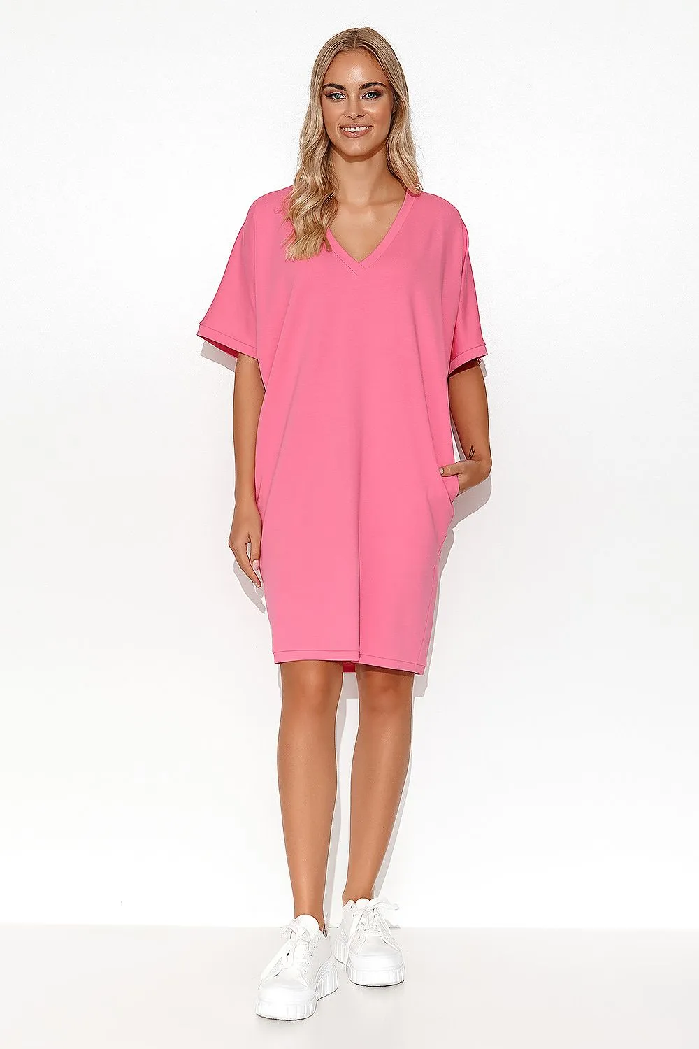 Kimono Cut Minimalist Sweatshirt Dress