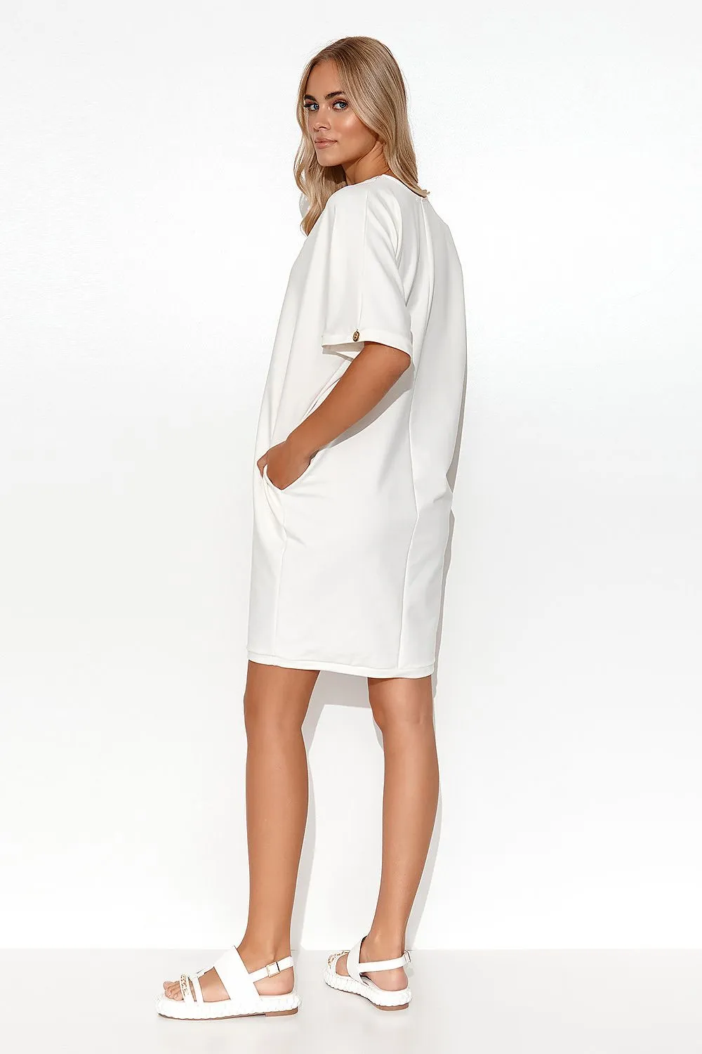 Kimono Cut Minimalist Sweatshirt Dress