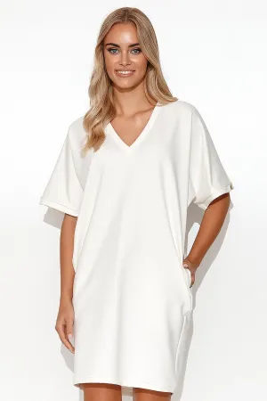 Kimono Cut Minimalist Sweatshirt Dress