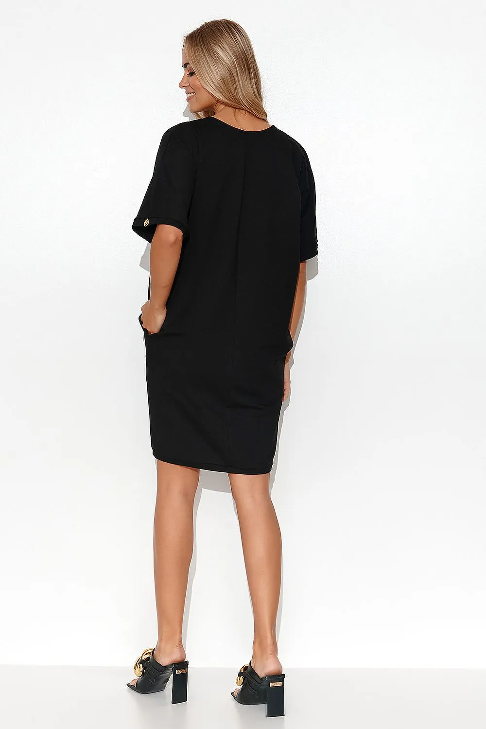 Kimono Cut Minimalist Sweatshirt Dress