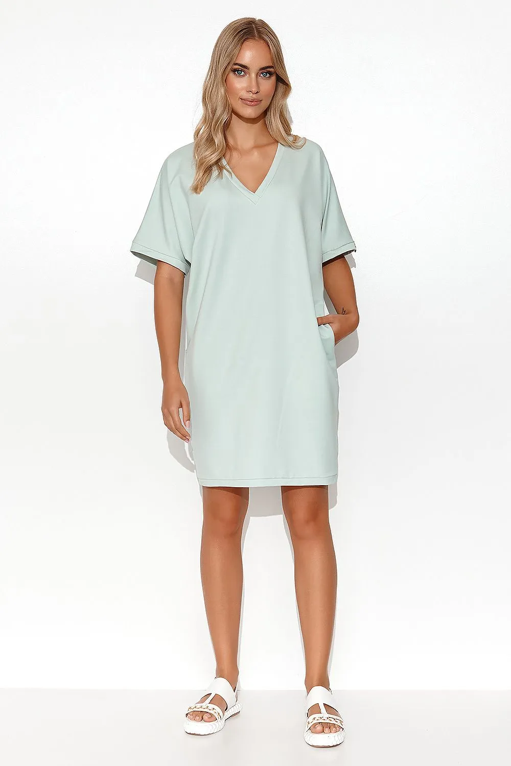 Kimono Cut Minimalist Sweatshirt Dress