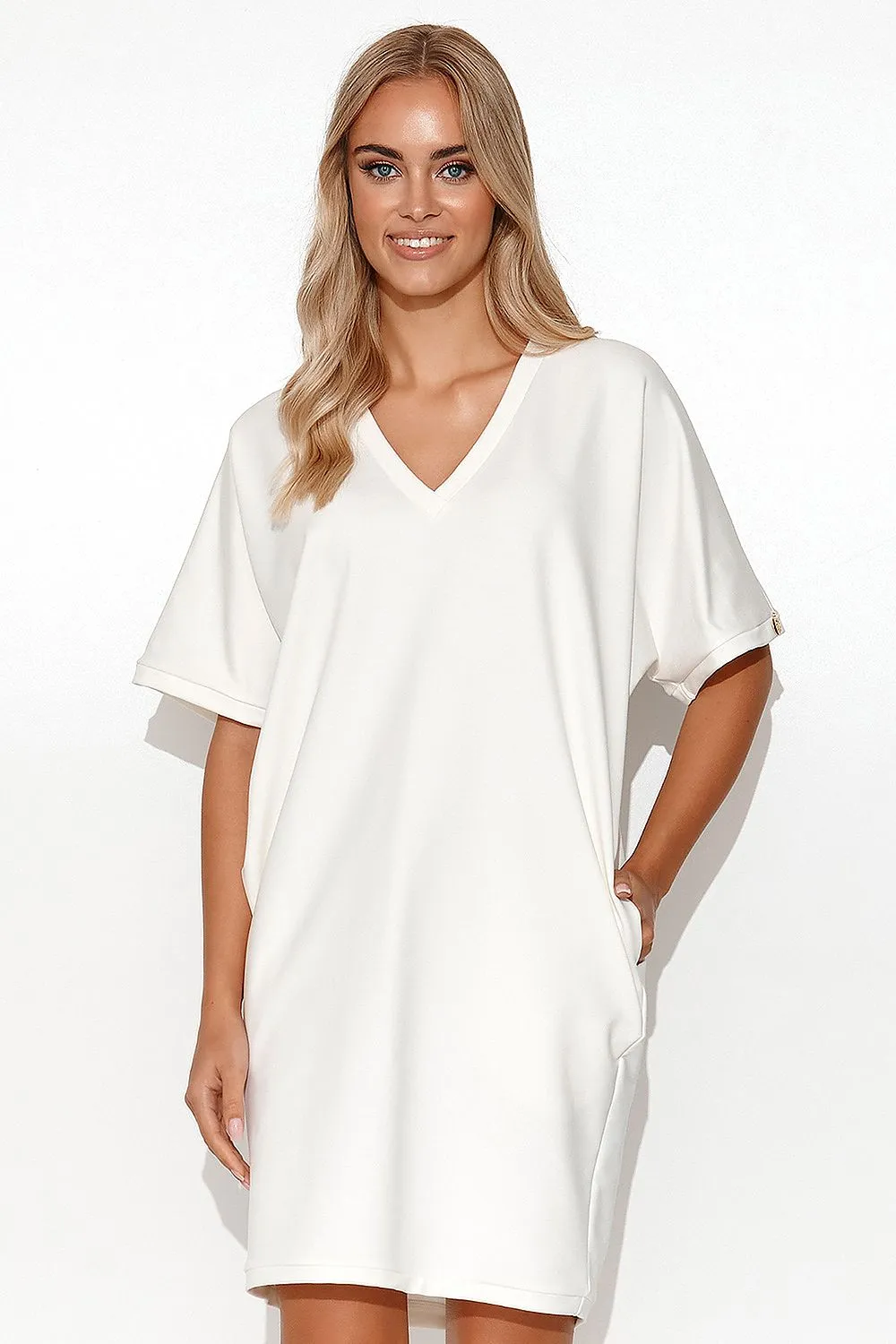 Kimono Cut Minimalist Sweatshirt Dress
