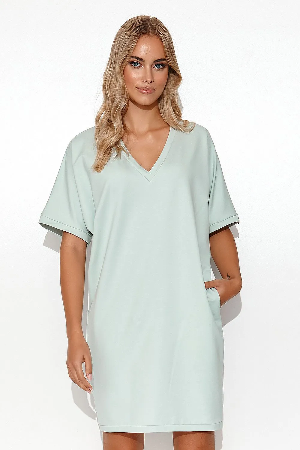 Kimono Cut Minimalist Sweatshirt Dress