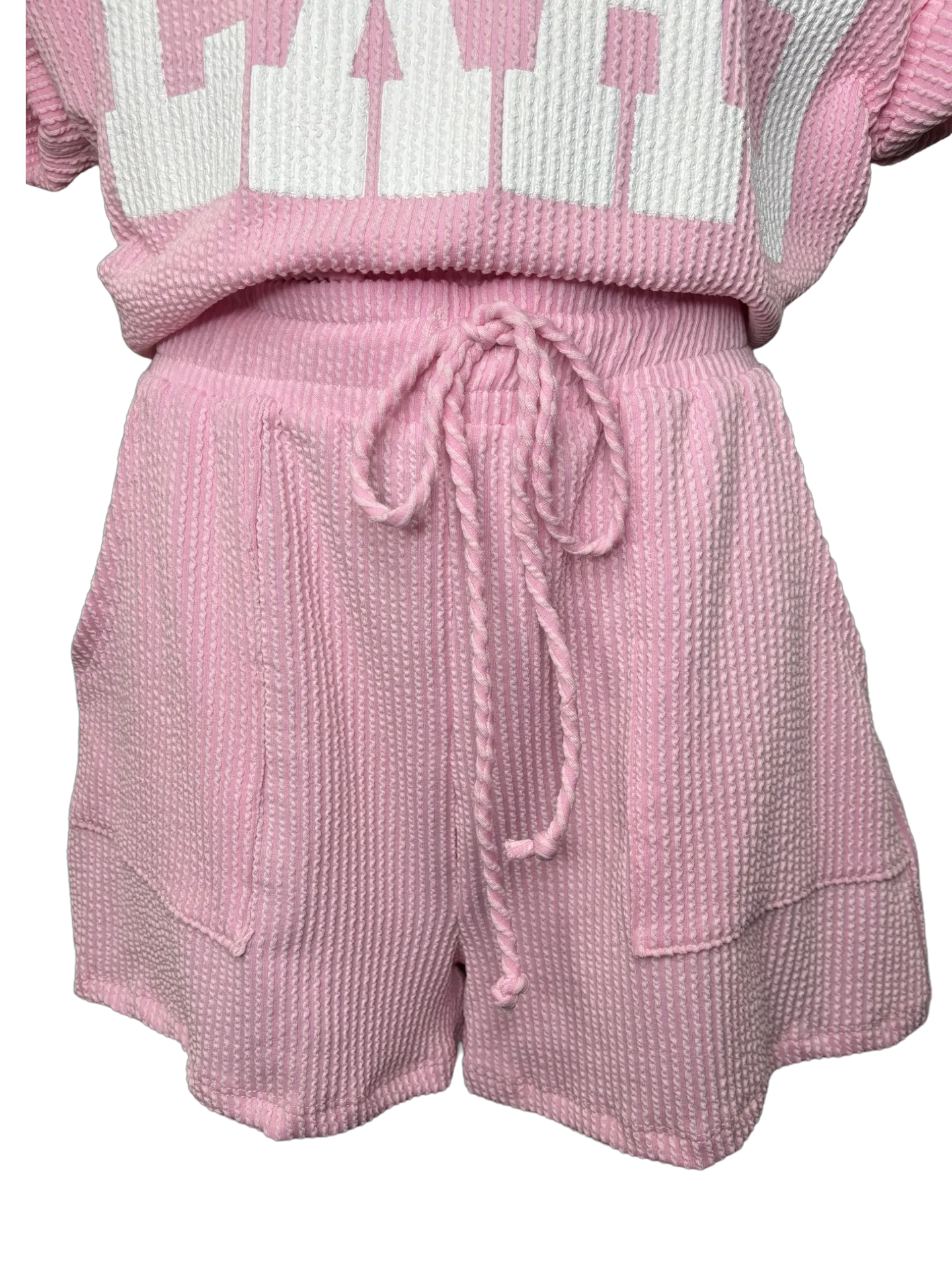 Knit Short Big Pockets Baby Pink