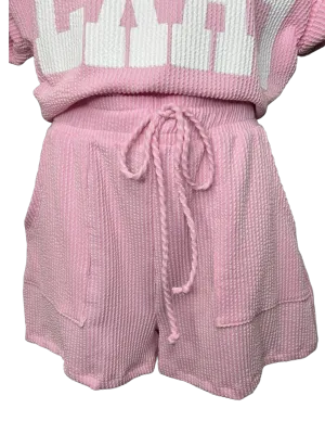 Knit Short Big Pockets Baby Pink