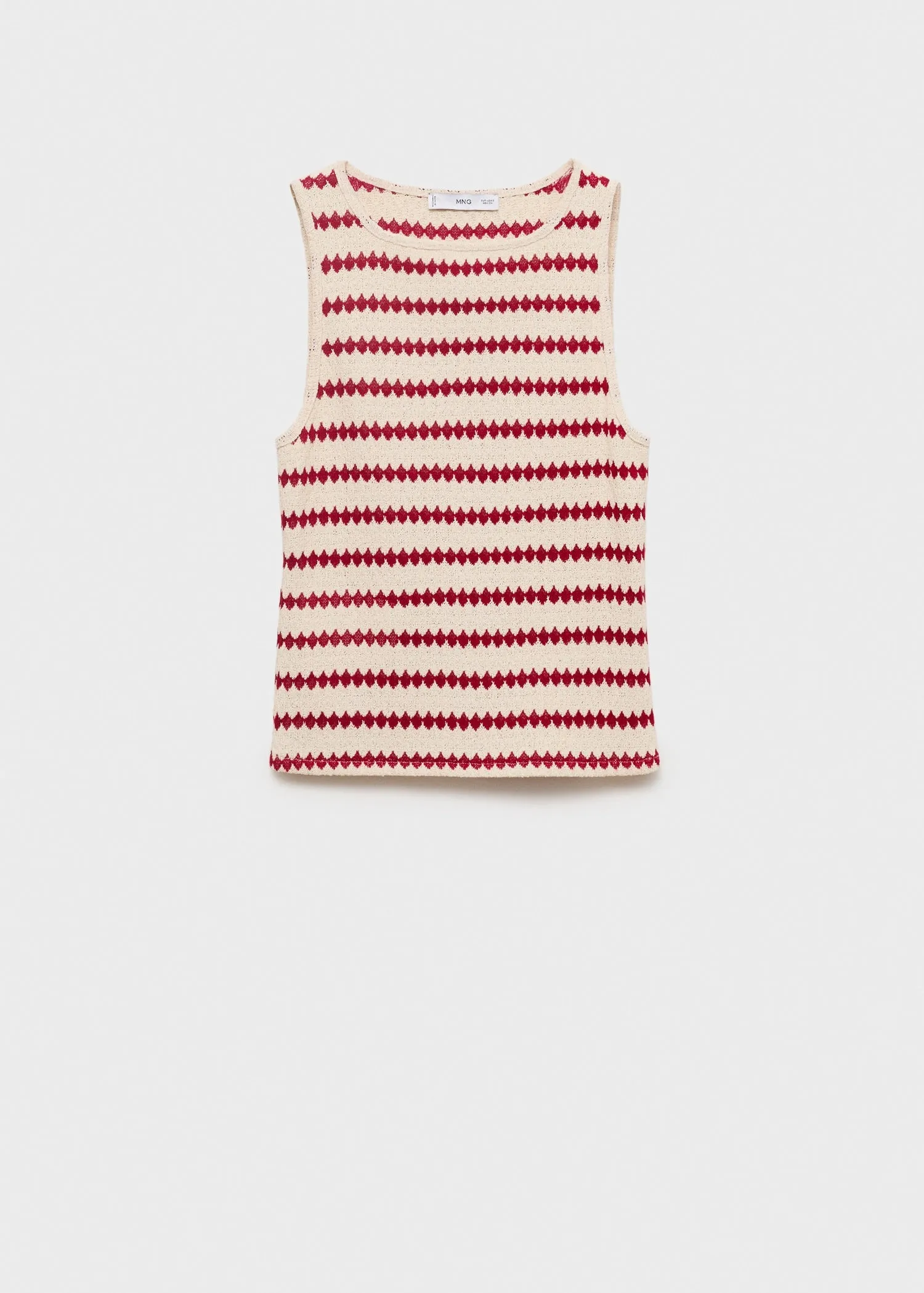Knitted top with geometric print