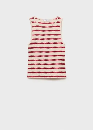 Knitted top with geometric print