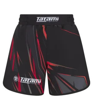 Ladies Abstract High Cut Shorts - Grey & Red