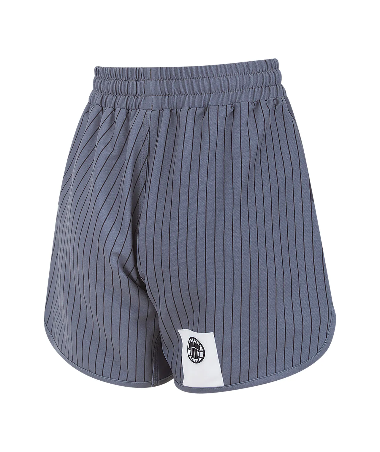 Ladies Abstract High Cut Shorts - White & Grey