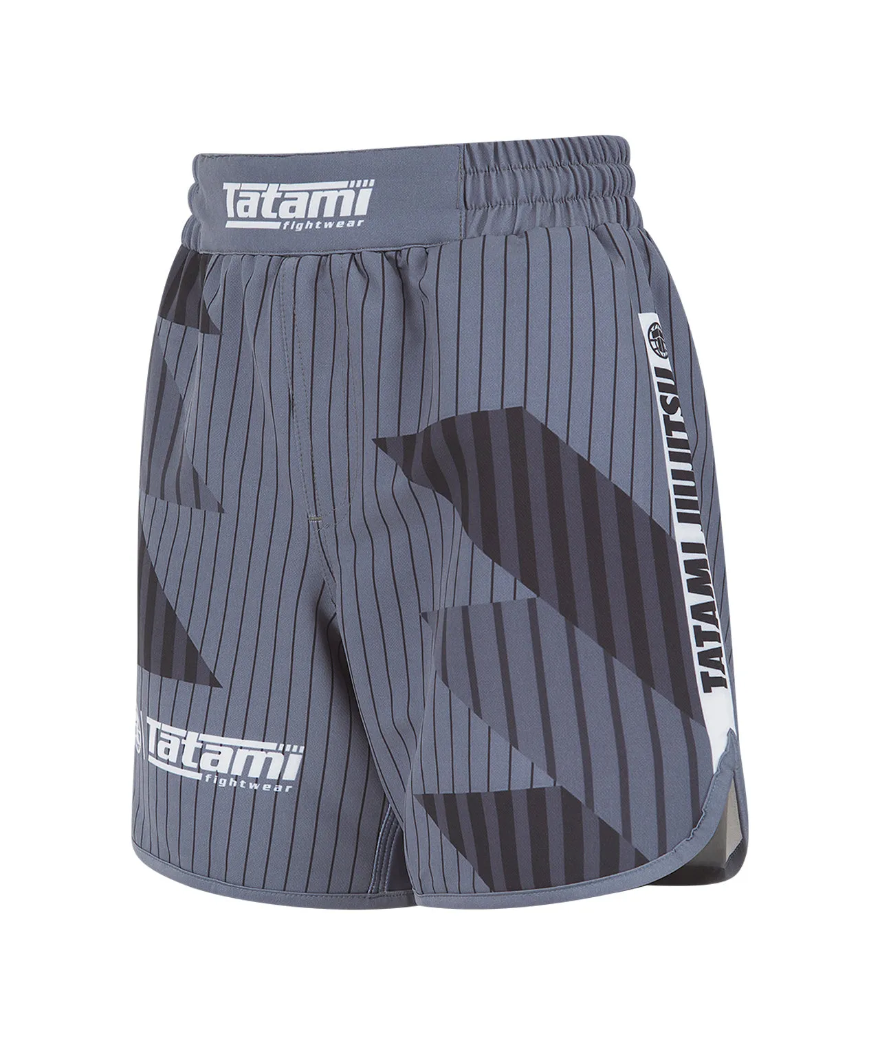 Ladies Abstract High Cut Shorts - White & Grey