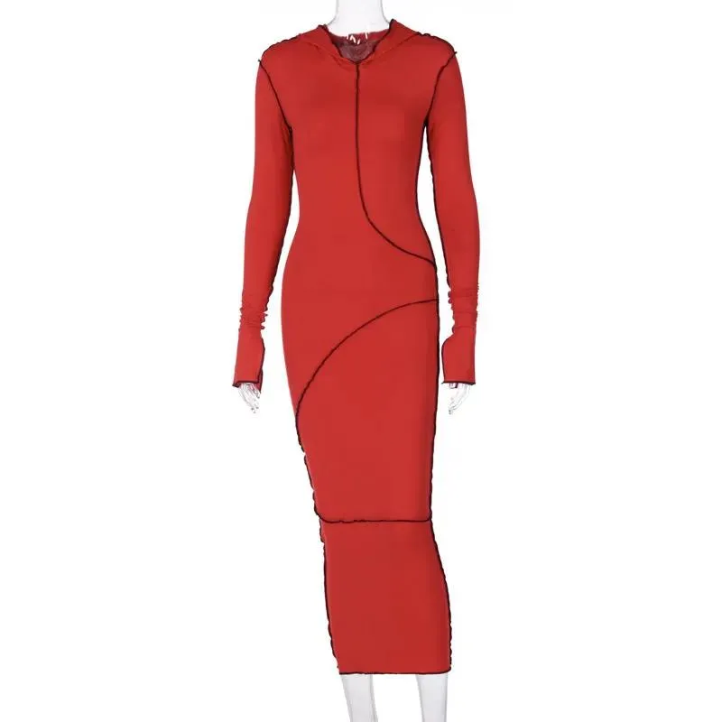 Ladies Fashion Warm Pullover Sweatshirt Dress Casual Long Sleeve Pullover Maxi Robes