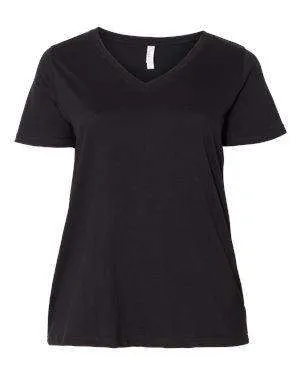 LAT Women's Curvy Collection V-Neck T-Shirt - 3807