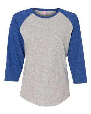 LAT Women's Fine Jersey Raglan Baseball T-Shirt - 3530