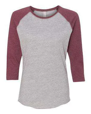LAT Women's Fine Jersey Raglan Baseball T-Shirt - 3530