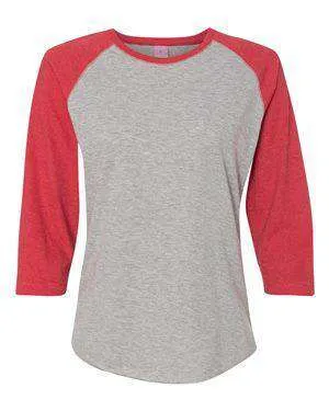 LAT Women's Fine Jersey Raglan Baseball T-Shirt - 3530