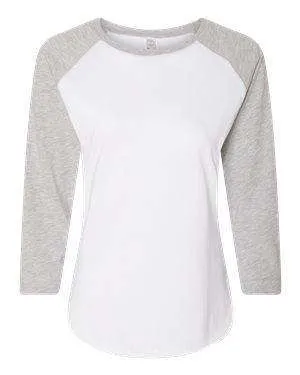 LAT Women's Fine Jersey Raglan Baseball T-Shirt - 3530
