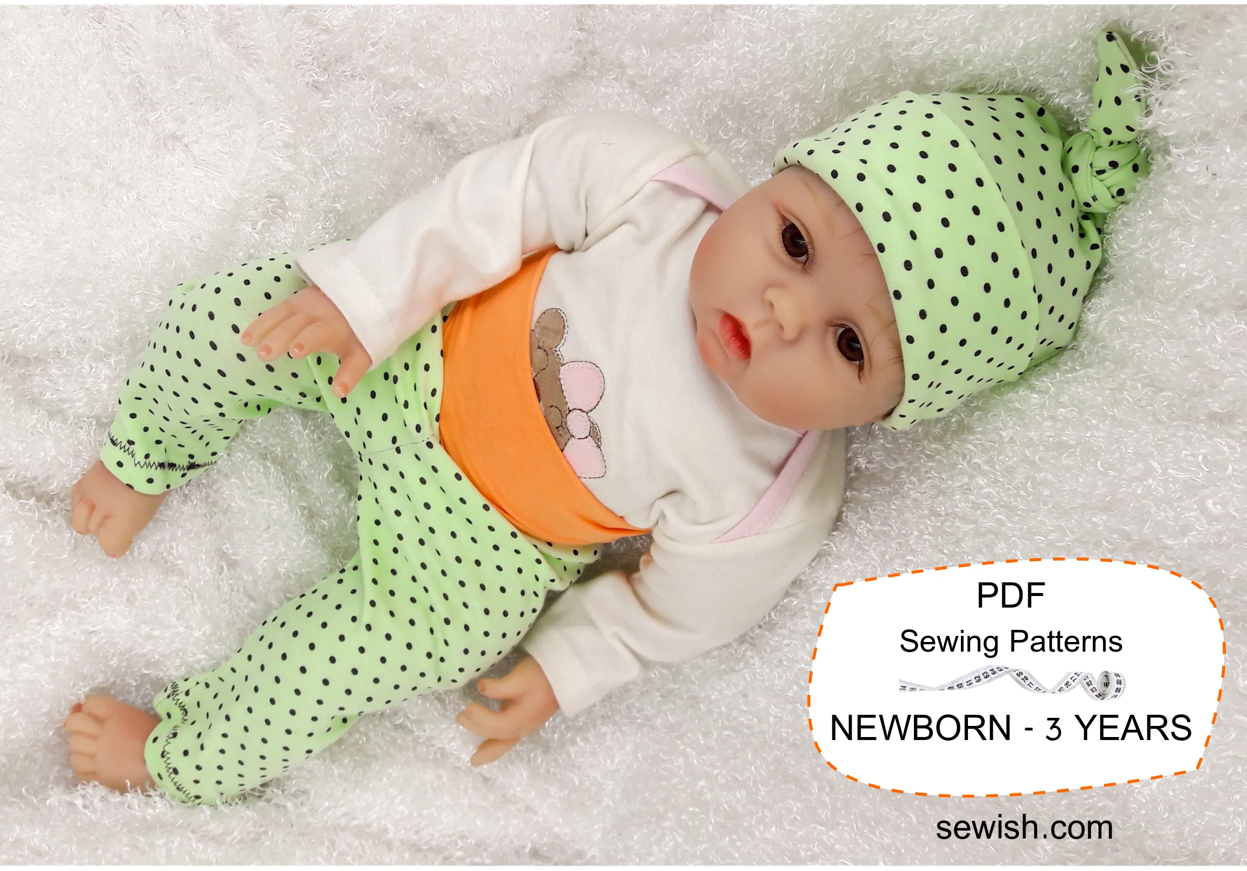 Leggings Baby Sewing Patterns for Girl and Boy Sizes NEWBORN - 3 YEARS