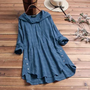 Leila® | Cotton sweatshirt with buttons