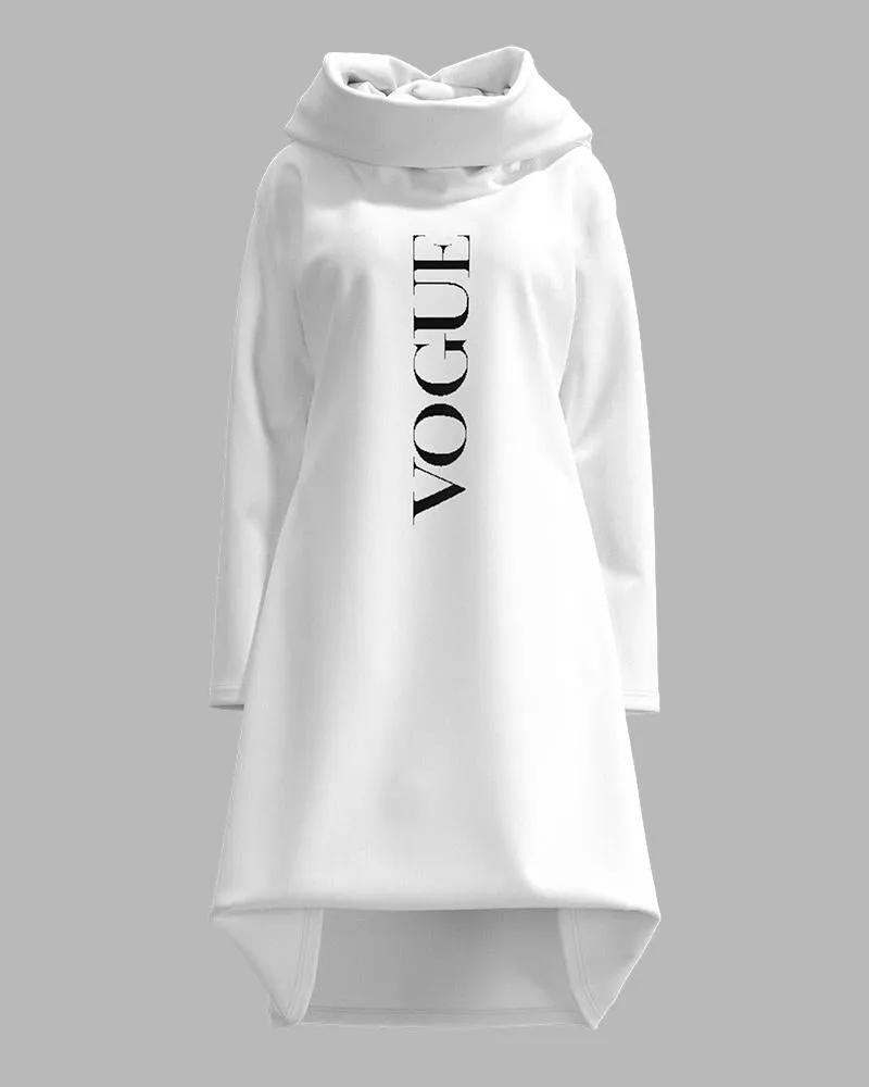 Letter Print Long Sleeve Sweatshirt Dress