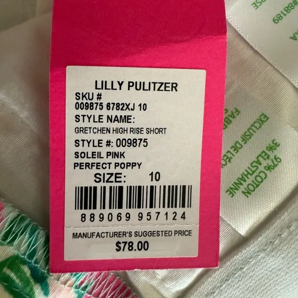 Lilly Pulitzer high rise Gretchen shorts - NWT - size 10