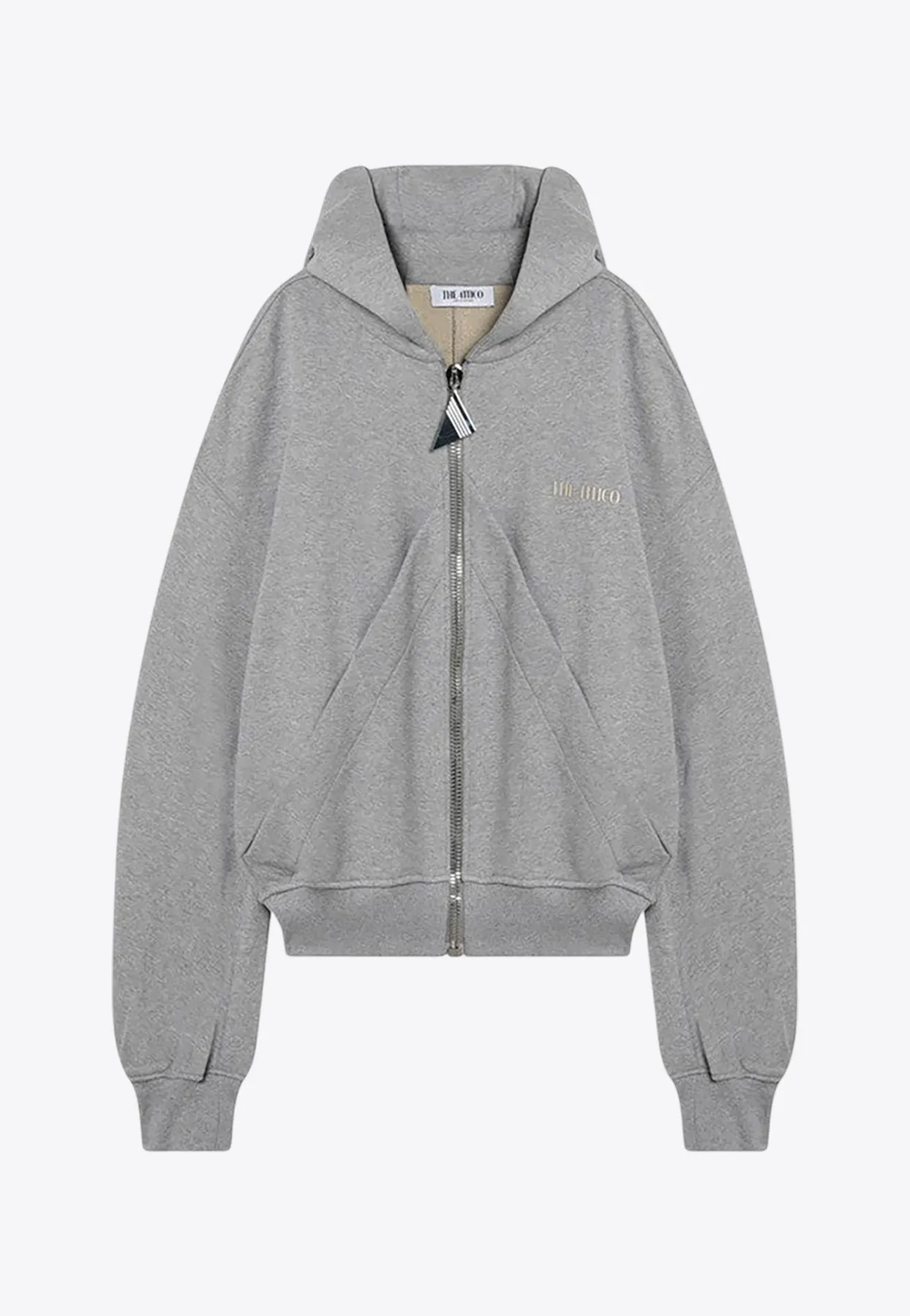 Logo Embroidered Zip-Up Hoodie