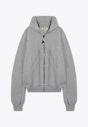 Logo Embroidered Zip-Up Hoodie