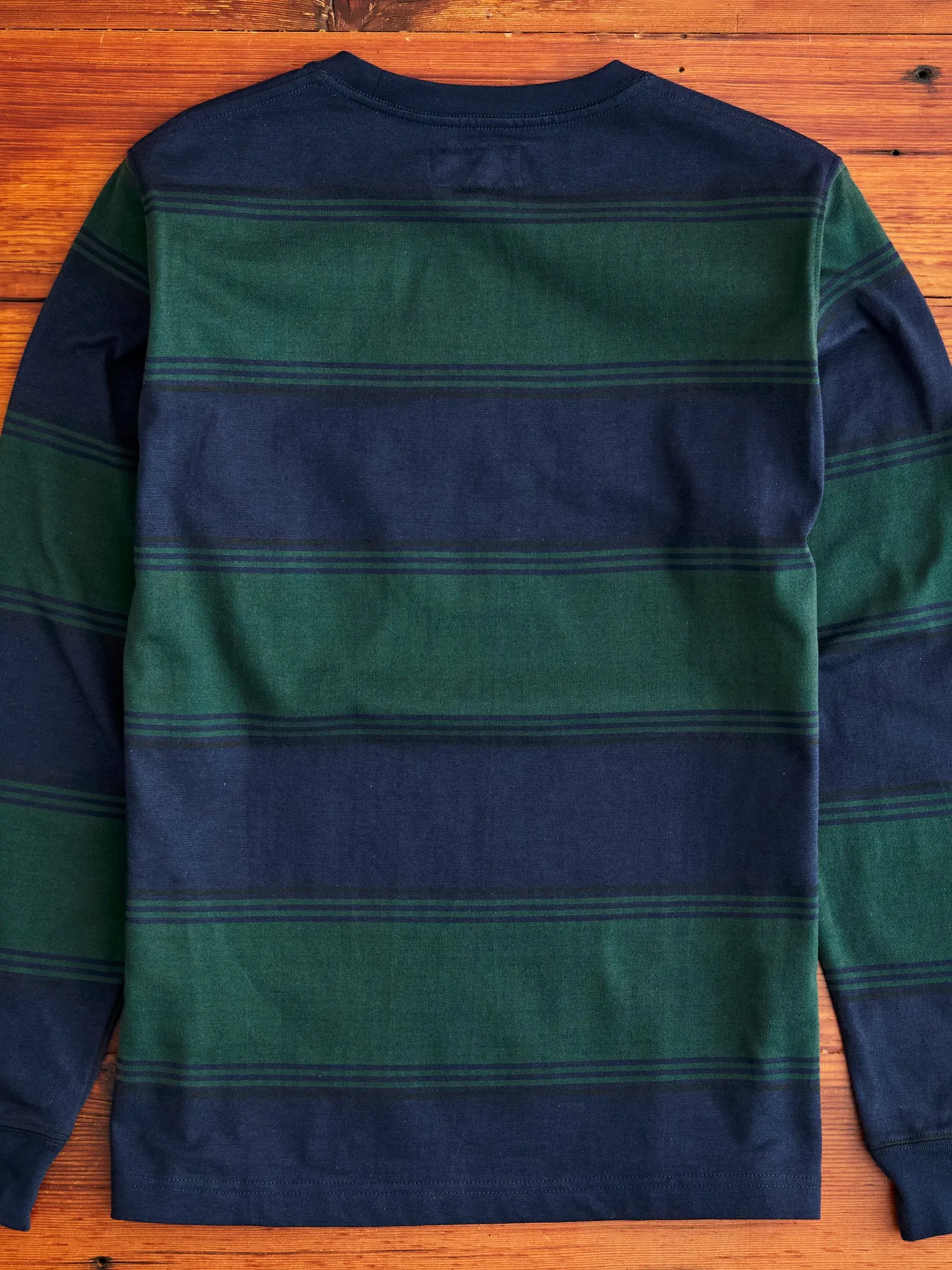 Long Sleeve Stripe Pocket T-Shirt in Navy