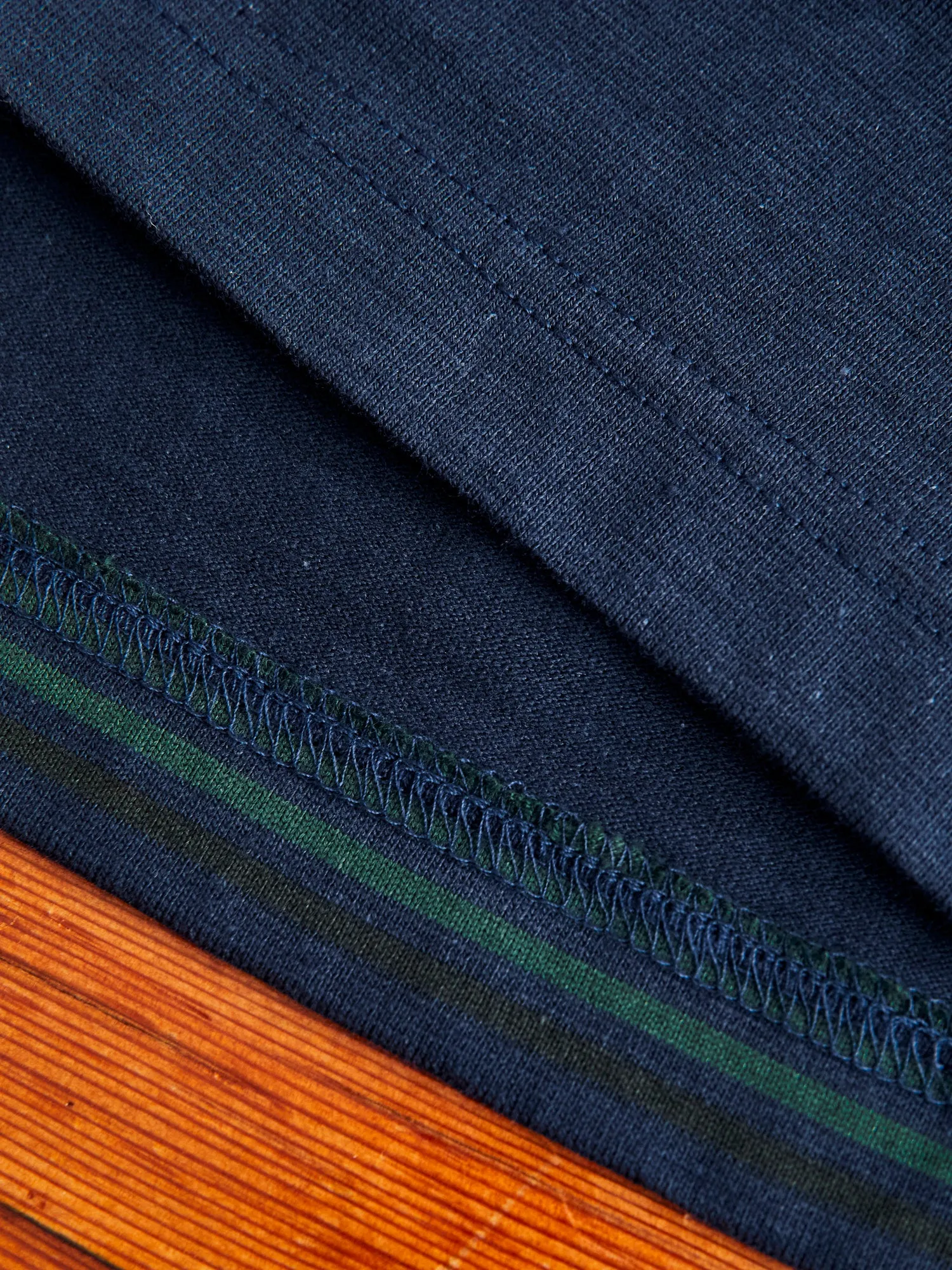 Long Sleeve Stripe Pocket T-Shirt in Navy