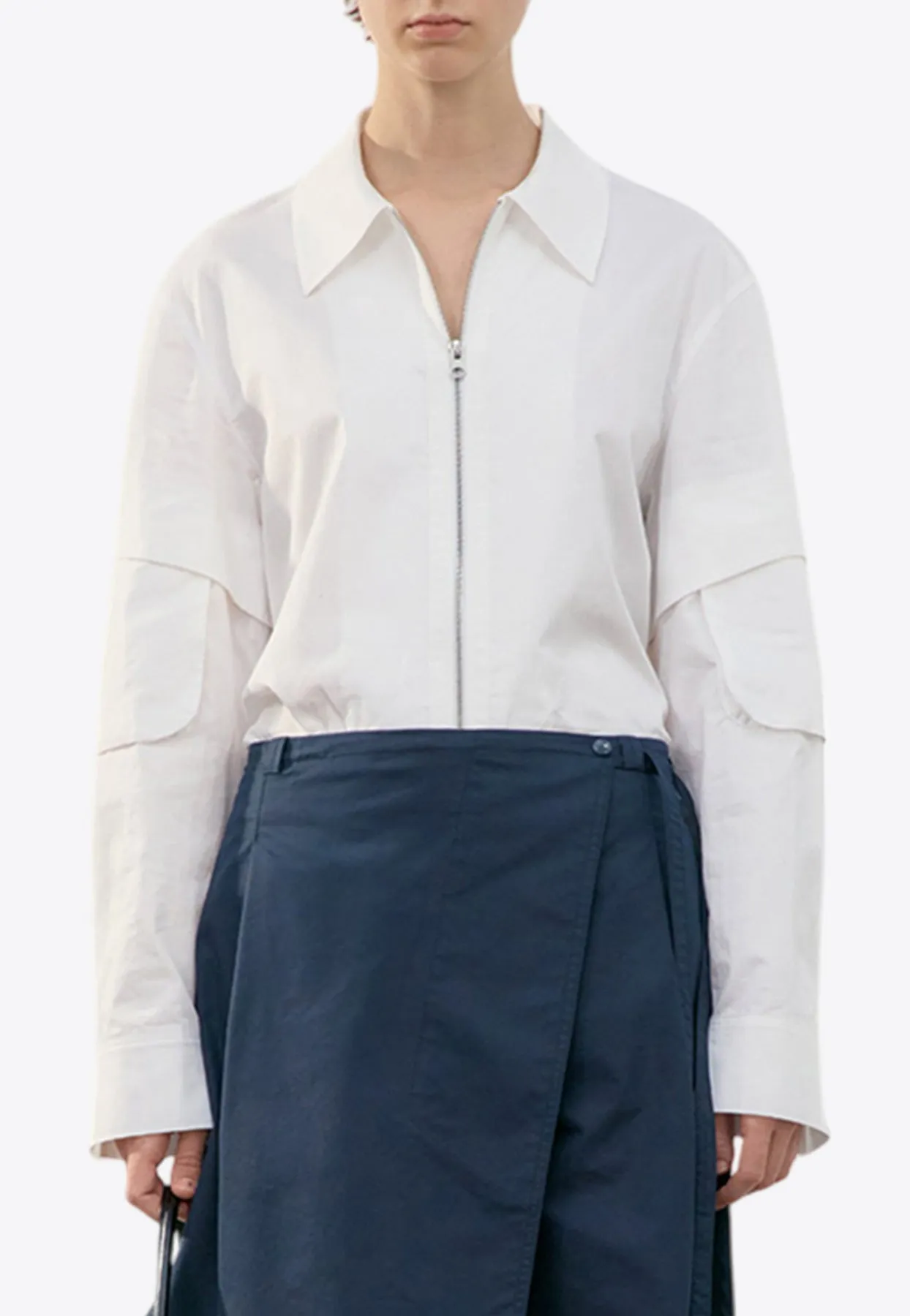 Long-Sleeved Zip-Up Shirt
