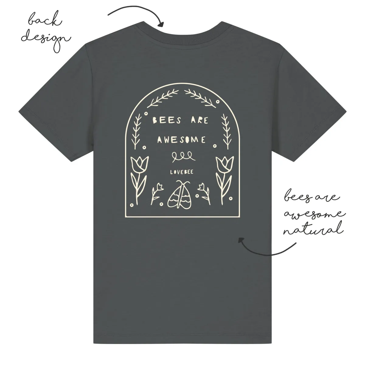LoveBee T-Shirts | Bees are Awesome | Dark Grey