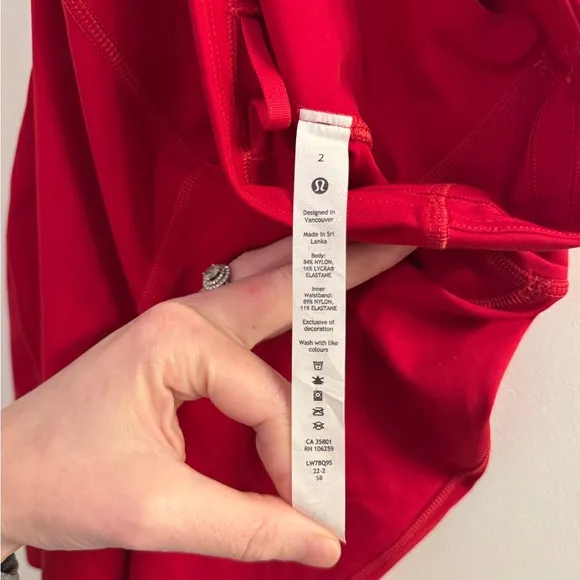 Lululemon Base Pace High-Rise Short 8” Dark Red