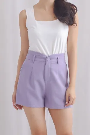 Lyssie Detail Front Shorts In Periwinkle