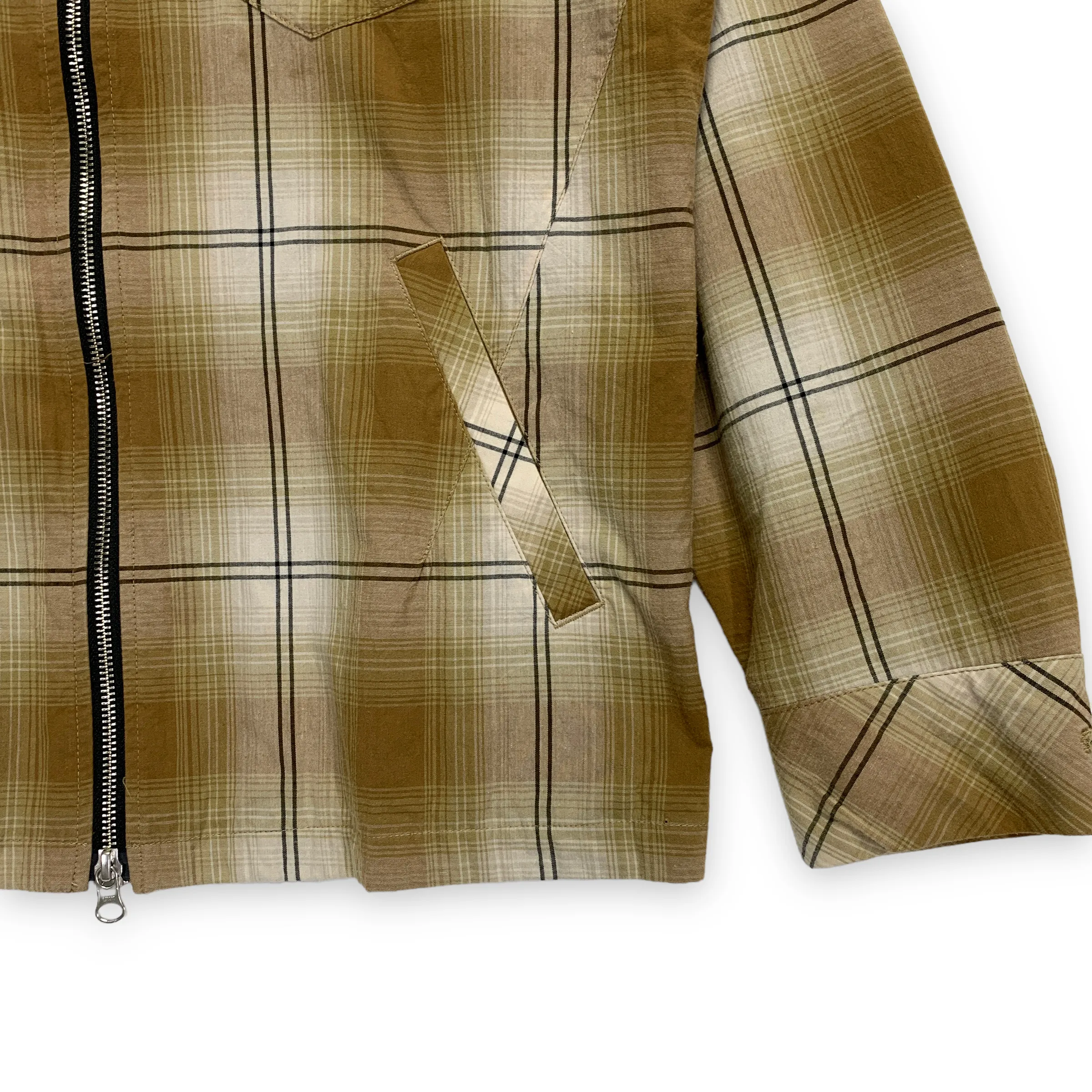 [M] Number Nine Shadow Plaid Zip Up Shirt Jacket