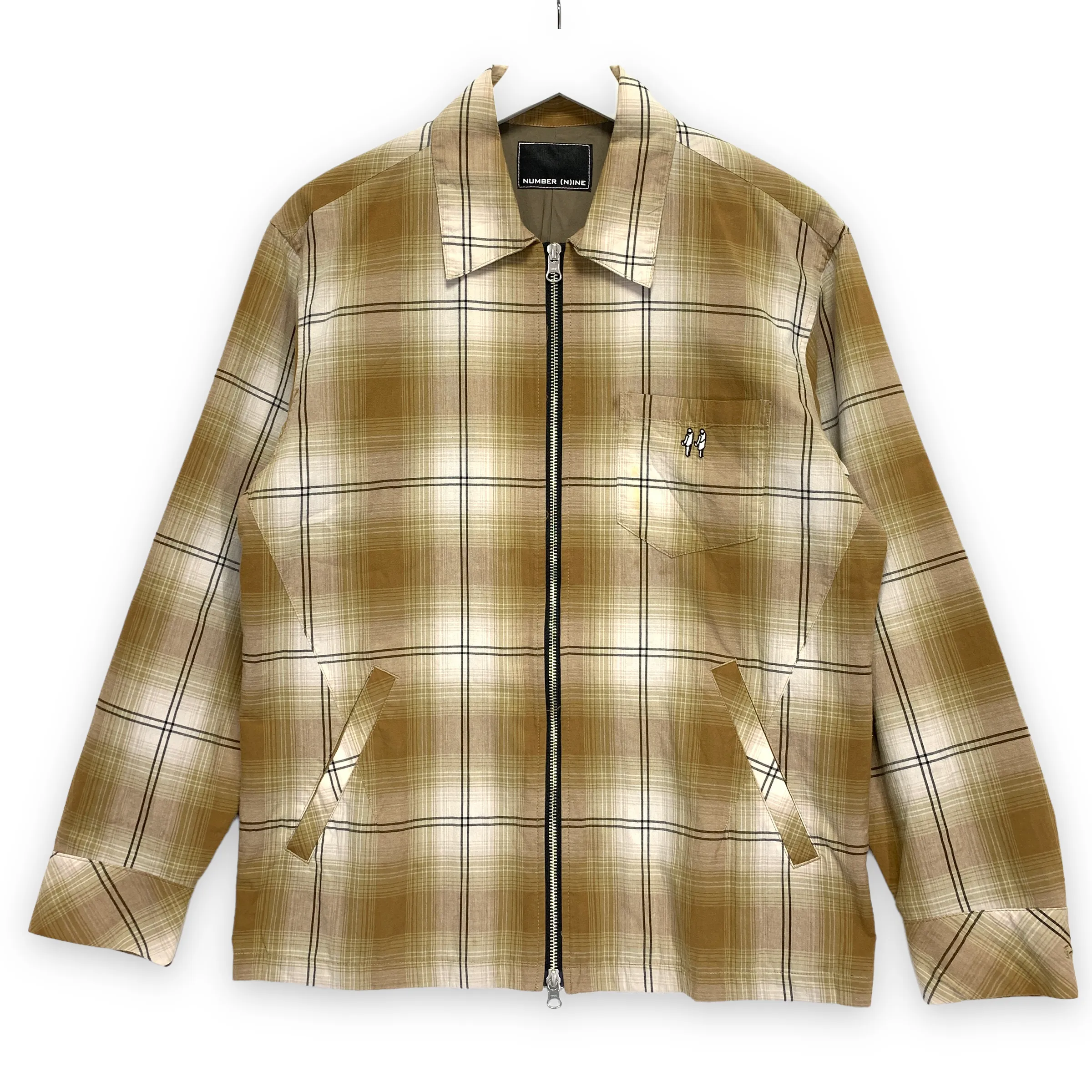 [M] Number Nine Shadow Plaid Zip Up Shirt Jacket