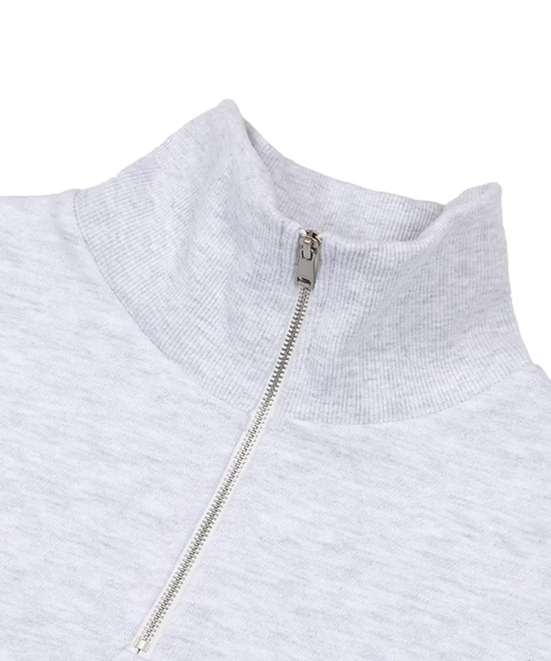 MACKY Golf: Daisy Zip-Up Half Sweatshirt - Light Gray