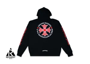 Made In Hollywood Plus Cross Zip Up Hoodie "Black Red"