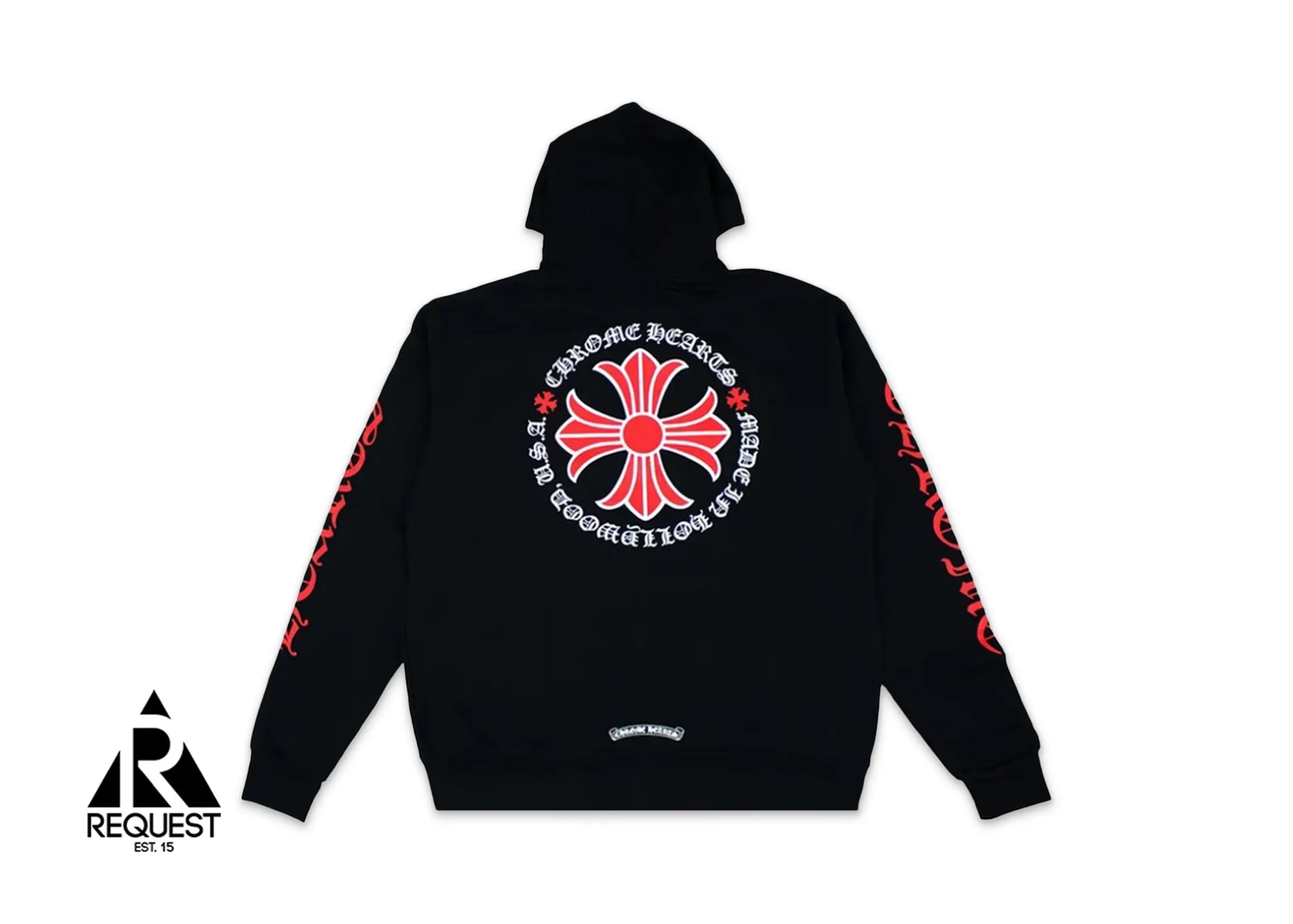 Made In Hollywood Plus Cross Zip Up Hoodie "Black Red"