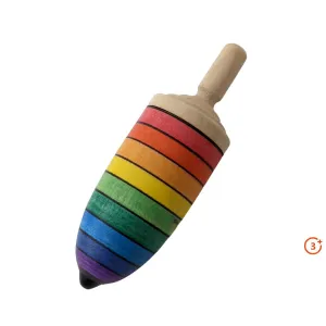 Mader Thunderbolt Stripe Wooden Top - Rainbow