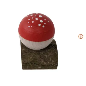 Mader Upside-Down Mushroom Spinning Top on Log