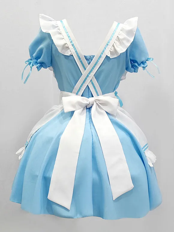 Maid Lolita Dress Polyester Short Sleeves Lolita Dress