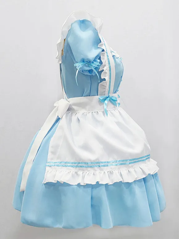 Maid Lolita Dress Polyester Short Sleeves Lolita Dress