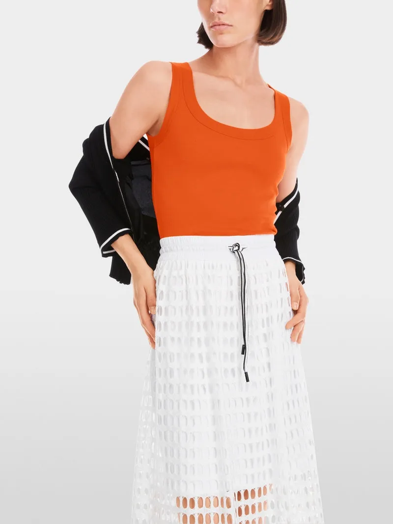 Marc Cain Orange Sleeveless In Cotton Rib