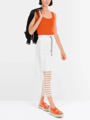 Marc Cain Orange Sleeveless In Cotton Rib