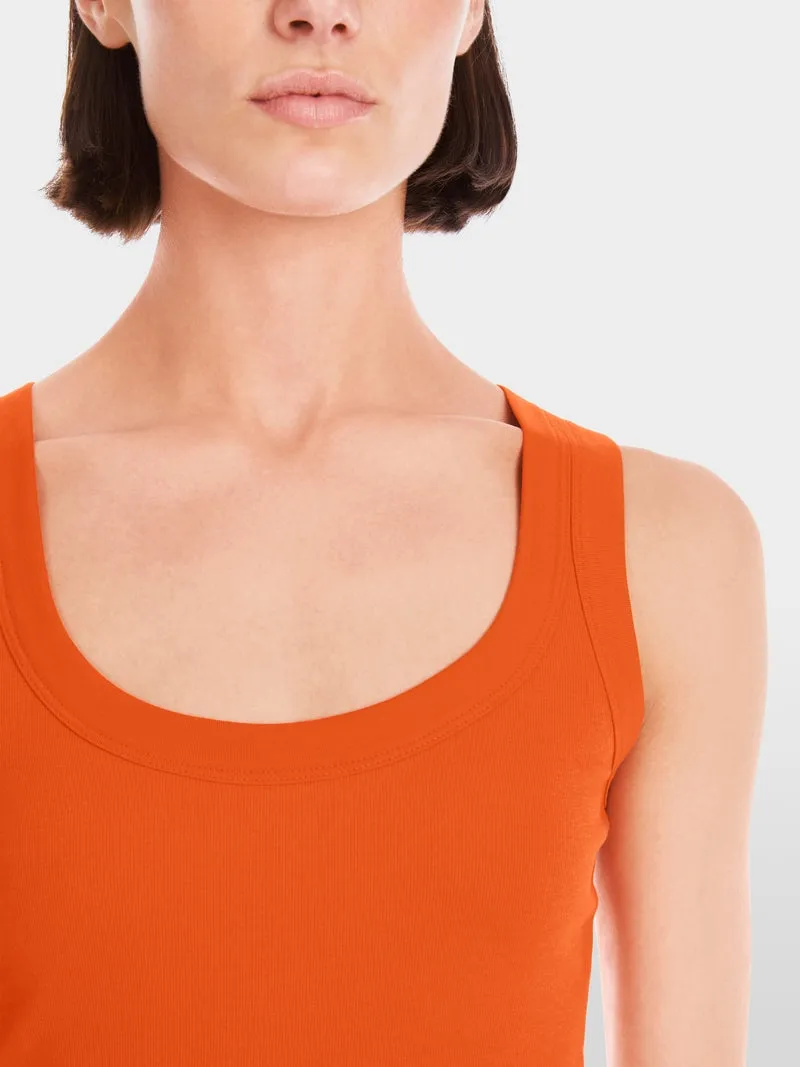 Marc Cain Orange Sleeveless In Cotton Rib