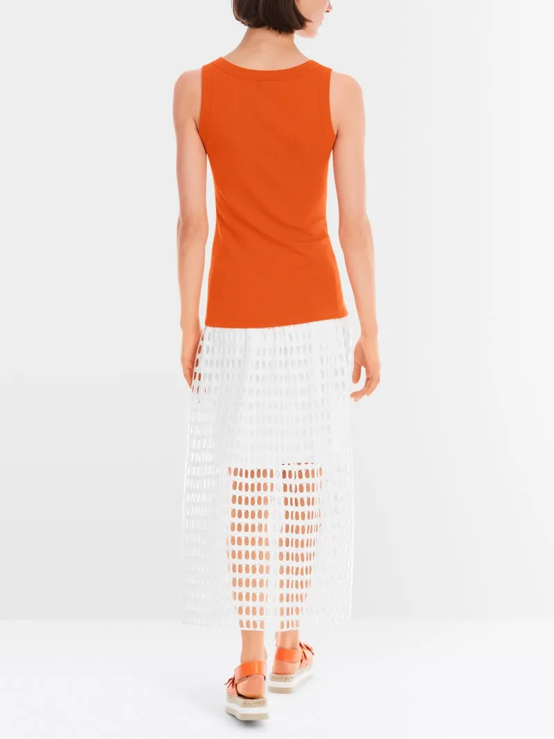 Marc Cain Orange Sleeveless In Cotton Rib