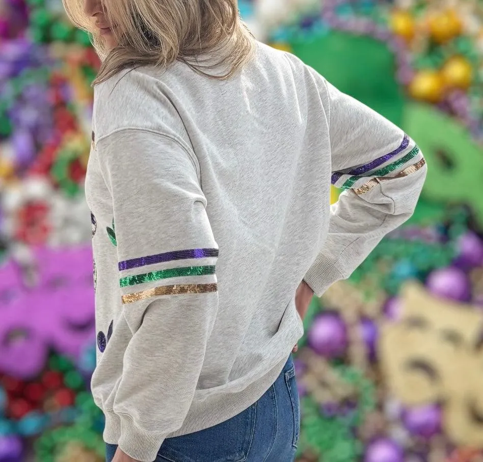 Mardi Gras Walk it Like a Dog Sequin Sweatshirt PREORDER
