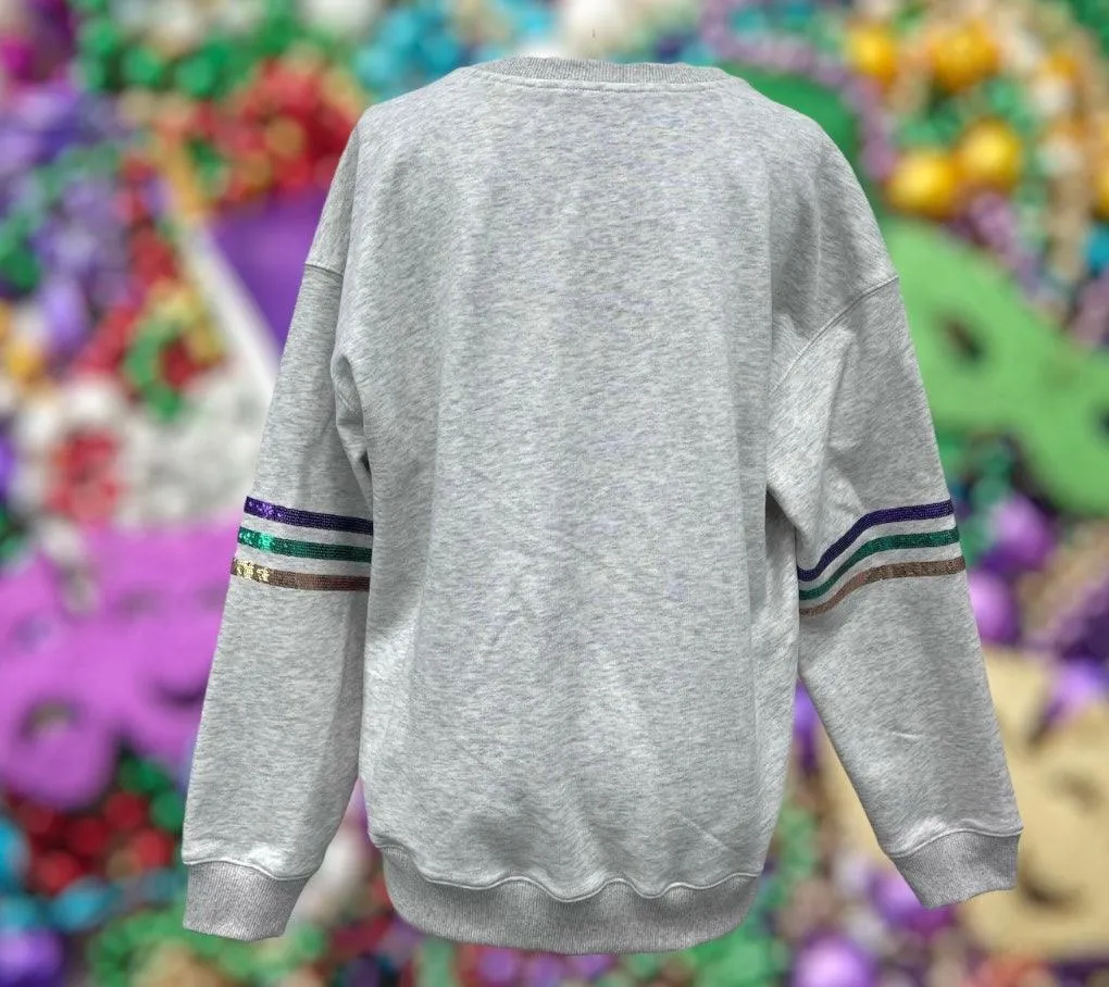 Mardi Gras Walk it Like a Dog Sequin Sweatshirt PREORDER