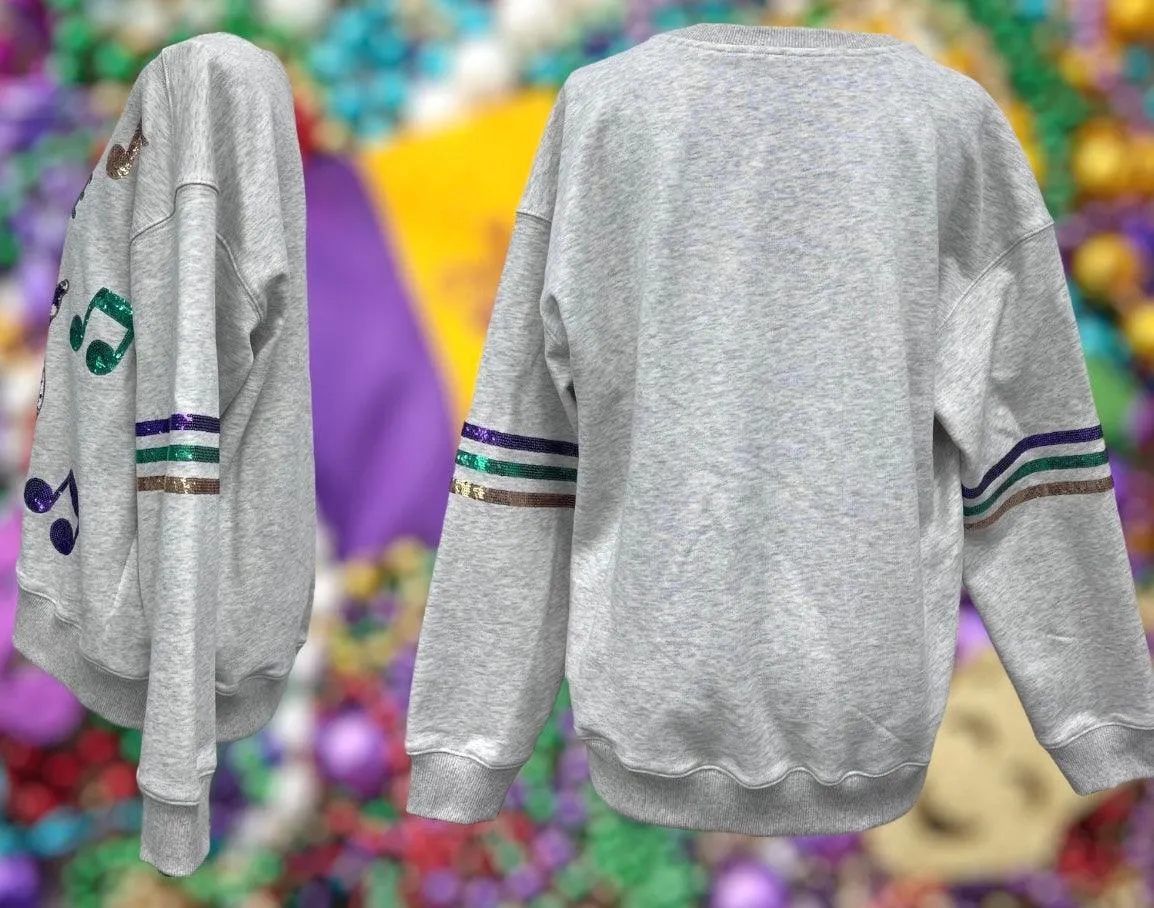 Mardi Gras Walk it Like a Dog Sequin Sweatshirt PREORDER