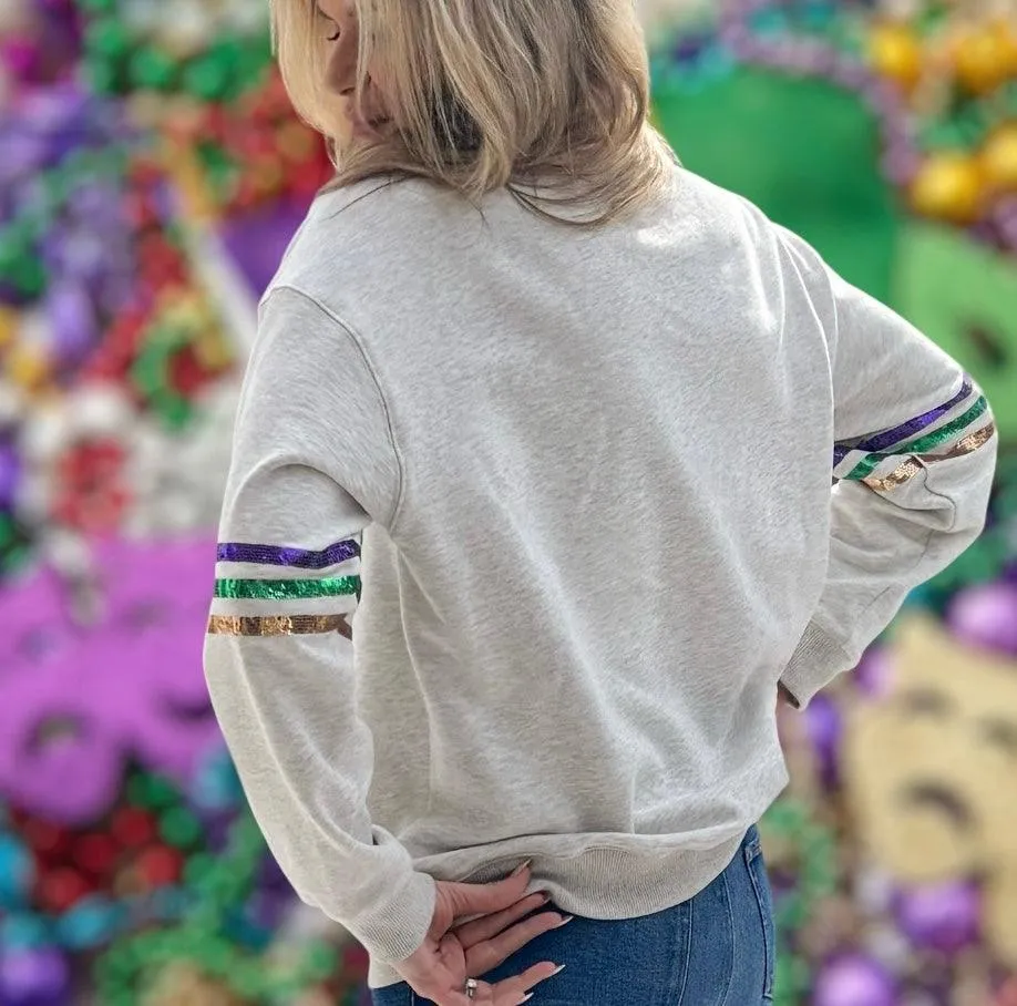 Mardi Gras Walk it Like a Dog Sequin Sweatshirt PREORDER