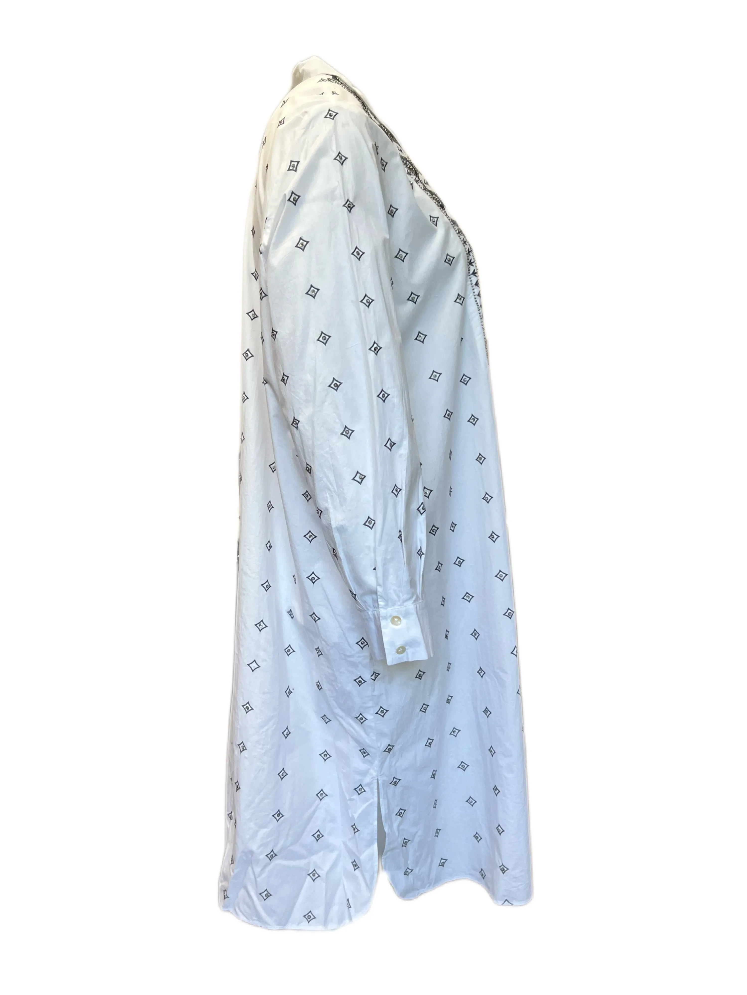 Marina Rinaldi Women's White Durare Embellished Shirt Dress Size 22W/31